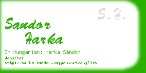 sandor harka business card